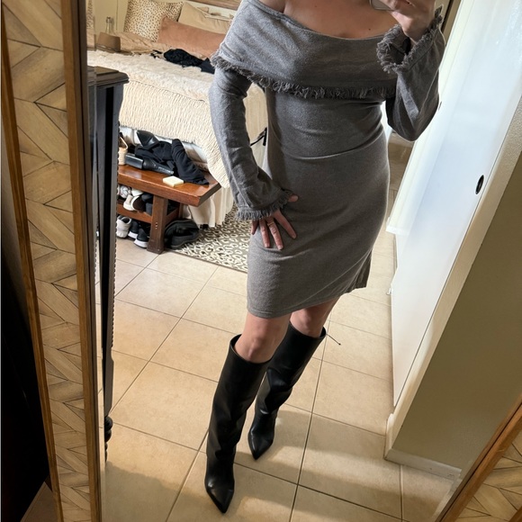 Anthropologie THML Off-Shoulder Dress with Fringe - Picture 3 of 14